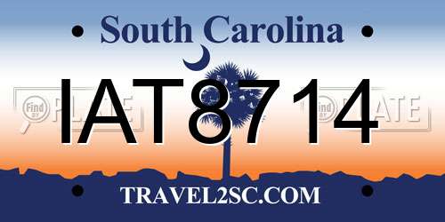 IAT8714 South Carolina License Plate
