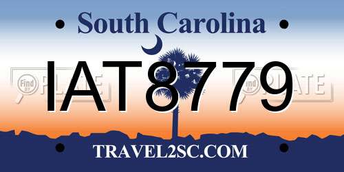 IAT8779 South Carolina License Plate