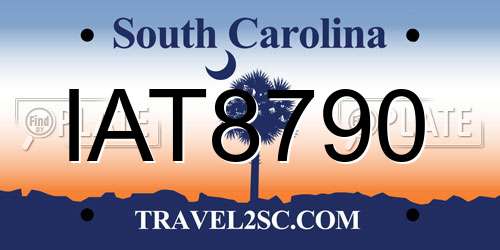 IAT8790 South Carolina License Plate