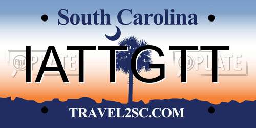 IATTGTT South Carolina License Plate
