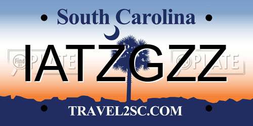 IATZGZZ South Carolina License Plate