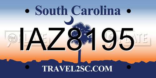 IAZ8195 South Carolina License Plate