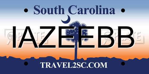 IAZEEBB South Carolina License Plate