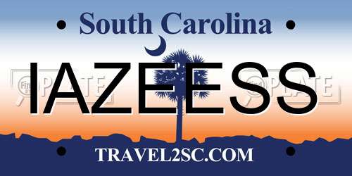 IAZEESS South Carolina License Plate