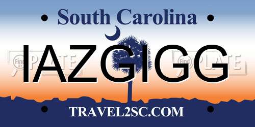 IAZGIGG South Carolina License Plate