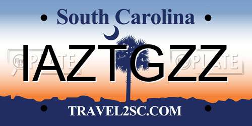 IAZTGZZ South Carolina License Plate
