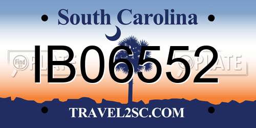 IB06552 South Carolina License Plate