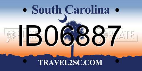 IB06887 South Carolina License Plate