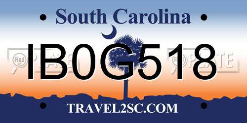 IB0G518 South Carolina License Plate