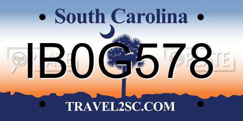 IB0G578 South Carolina License Plate