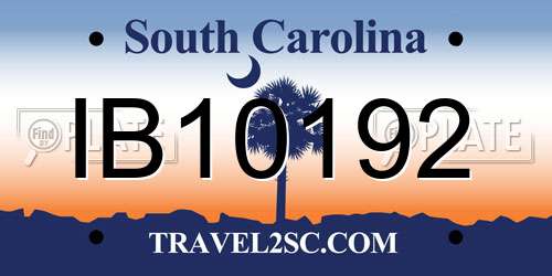 IB10192 South Carolina License Plate