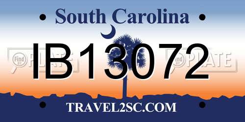 IB13072 South Carolina License Plate