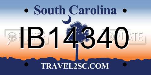 IB14340 South Carolina License Plate
