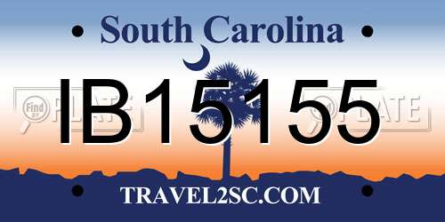 IB15155 South Carolina License Plate