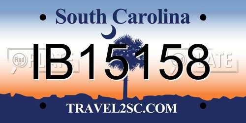 IB15158 South Carolina License Plate