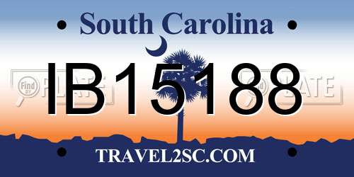 IB15188 South Carolina License Plate