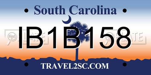 IB1B158 South Carolina License Plate