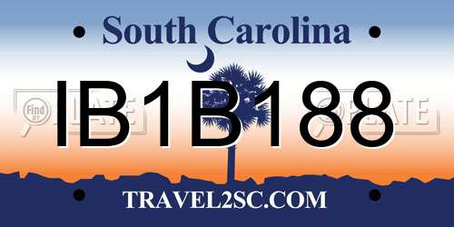 IB1B188 South Carolina License Plate