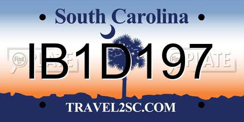 IB1D197 South Carolina License Plate