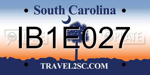 IB1E027 South Carolina License Plate