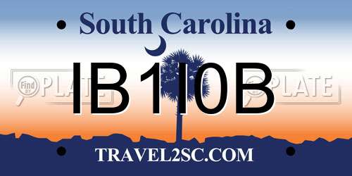 IB1I0B South Carolina License Plate