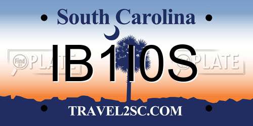 IB1I0S South Carolina License Plate