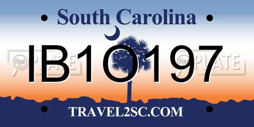 IB1O197 South Carolina License Plate