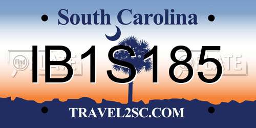 IB1S185 South Carolina License Plate
