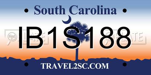 IB1S188 South Carolina License Plate