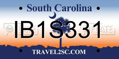IB1S331 South Carolina License Plate