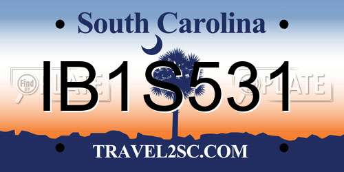 IB1S531 South Carolina License Plate
