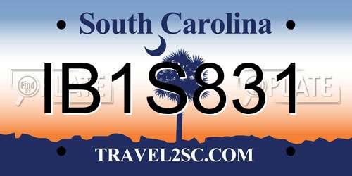 IB1S831 South Carolina License Plate