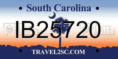 IB25720 South Carolina License Plate