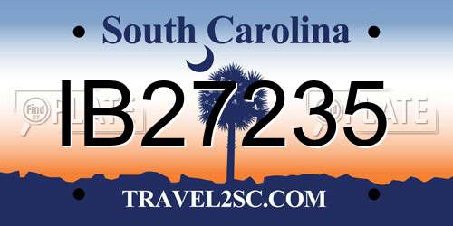 IB27235 South Carolina License Plate
