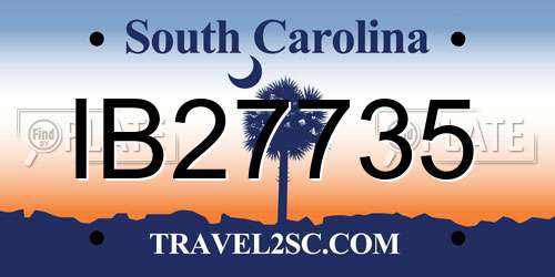 IB27735 South Carolina License Plate