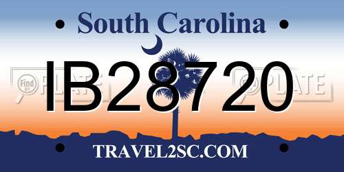 IB28720 South Carolina License Plate