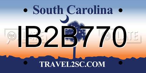 IB2B770 South Carolina License Plate