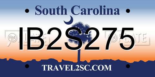 IB2S275 South Carolina License Plate