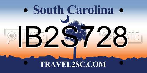 IB2S728 South Carolina License Plate
