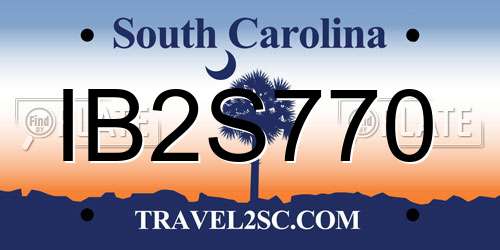 IB2S770 South Carolina License Plate