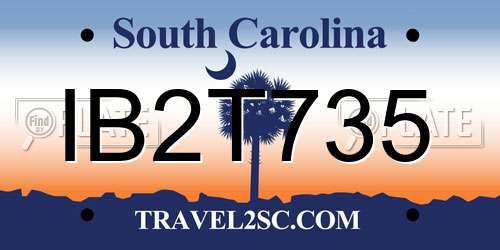 IB2T735 South Carolina License Plate