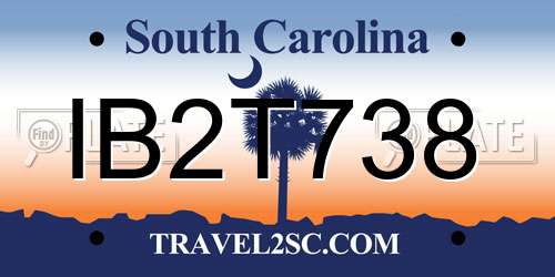 IB2T738 South Carolina License Plate
