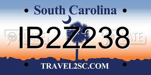 IB2Z238 South Carolina License Plate