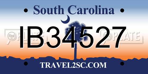 IB34527 South Carolina License Plate