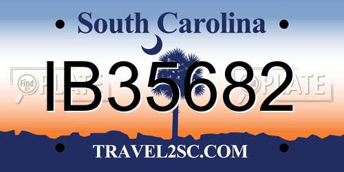 IB35682 South Carolina License Plate