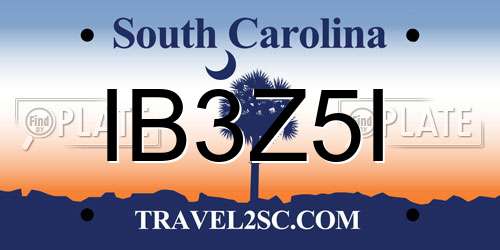 IB3Z5I South Carolina License Plate