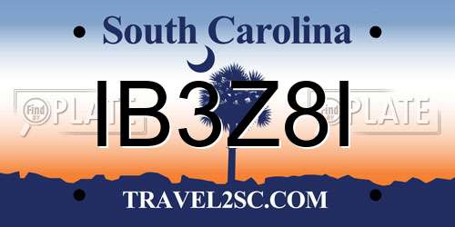 IB3Z8I South Carolina License Plate