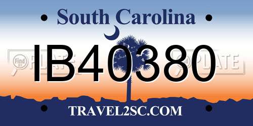 IB40380 South Carolina License Plate