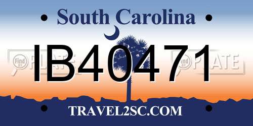 IB40471 South Carolina License Plate