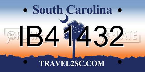 IB41432 South Carolina License Plate